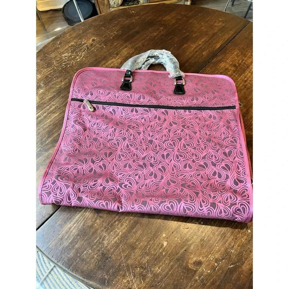 Diane Von Furstenberg‎ DVF Pink Hearts Luggage Garment Bag Weekender Travel New - Picture 5 of 12
